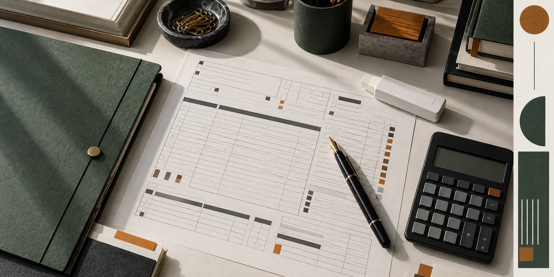 Fiche de déclaration administrative et stylo sur un bureau